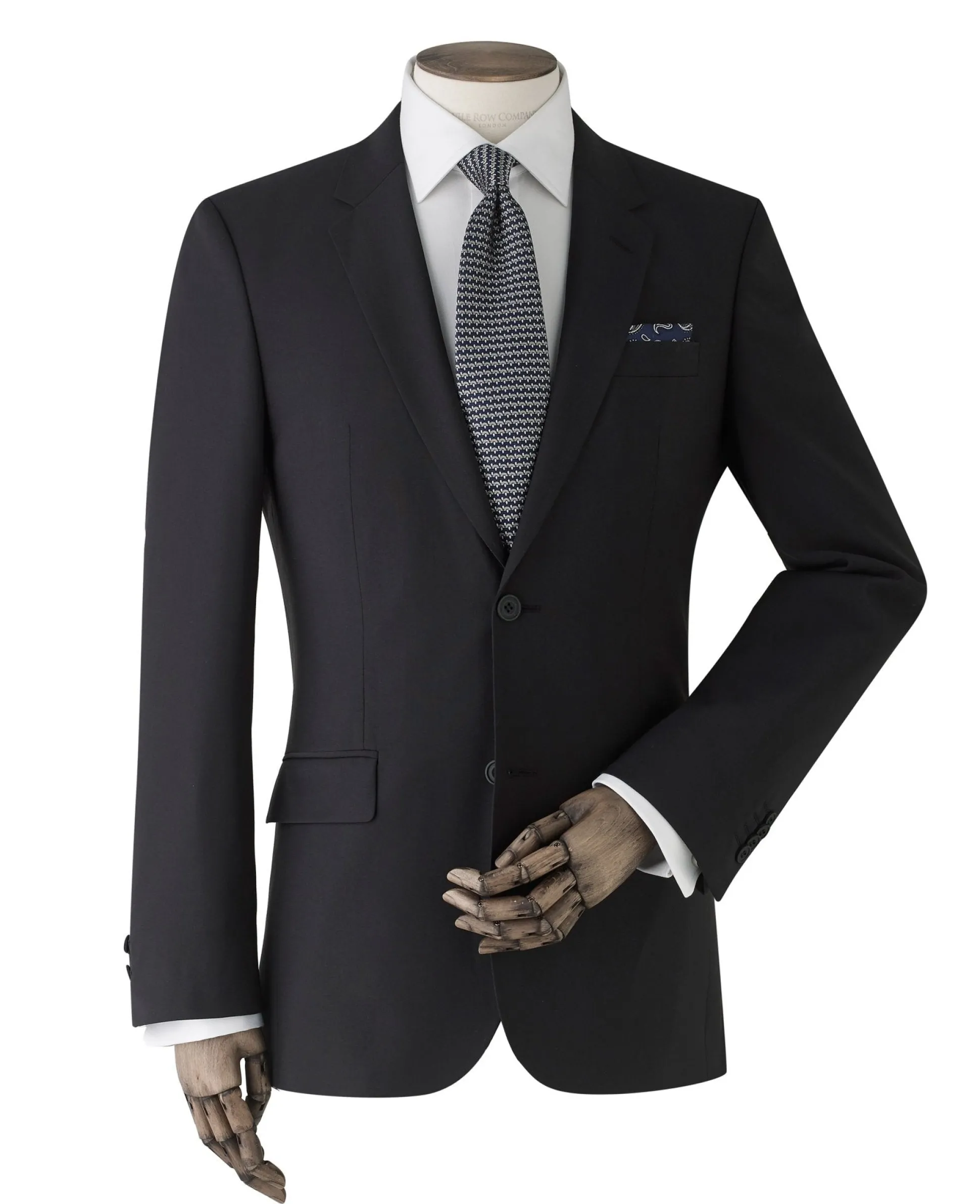 Black Wool-Blend Suit Jacket