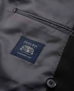 Black Wool Blend Tailored Double Breasted Suit
