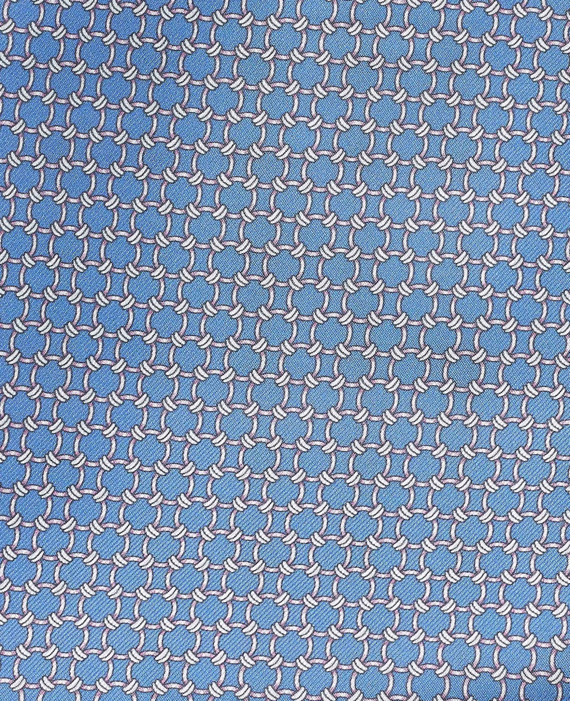 Blue Chain Silk Pocket Square