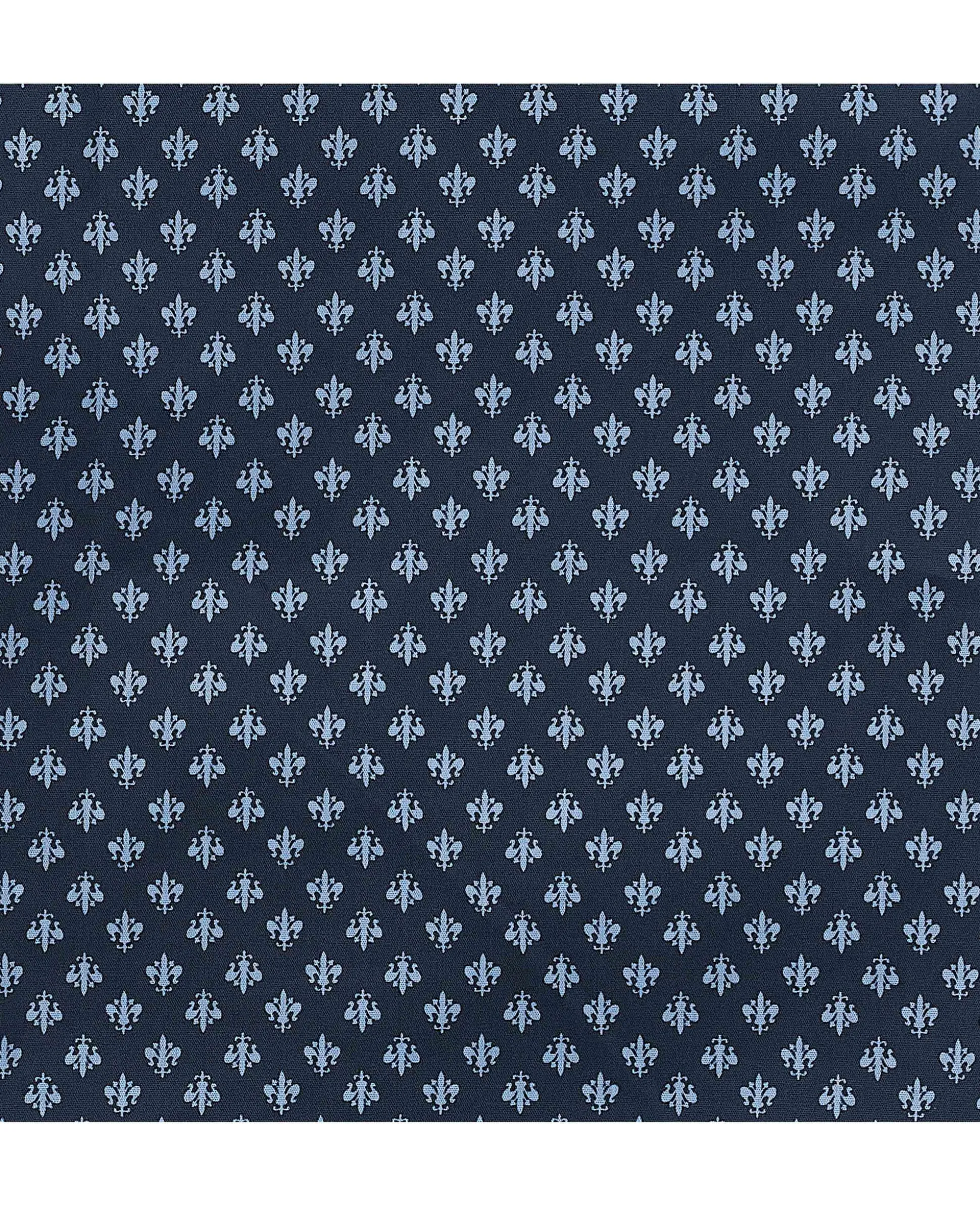 Blue Cotton Fleur De Lys Printed Lounge Shorts