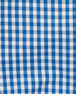 Blue Cotton Gingham Check Lounge Shorts