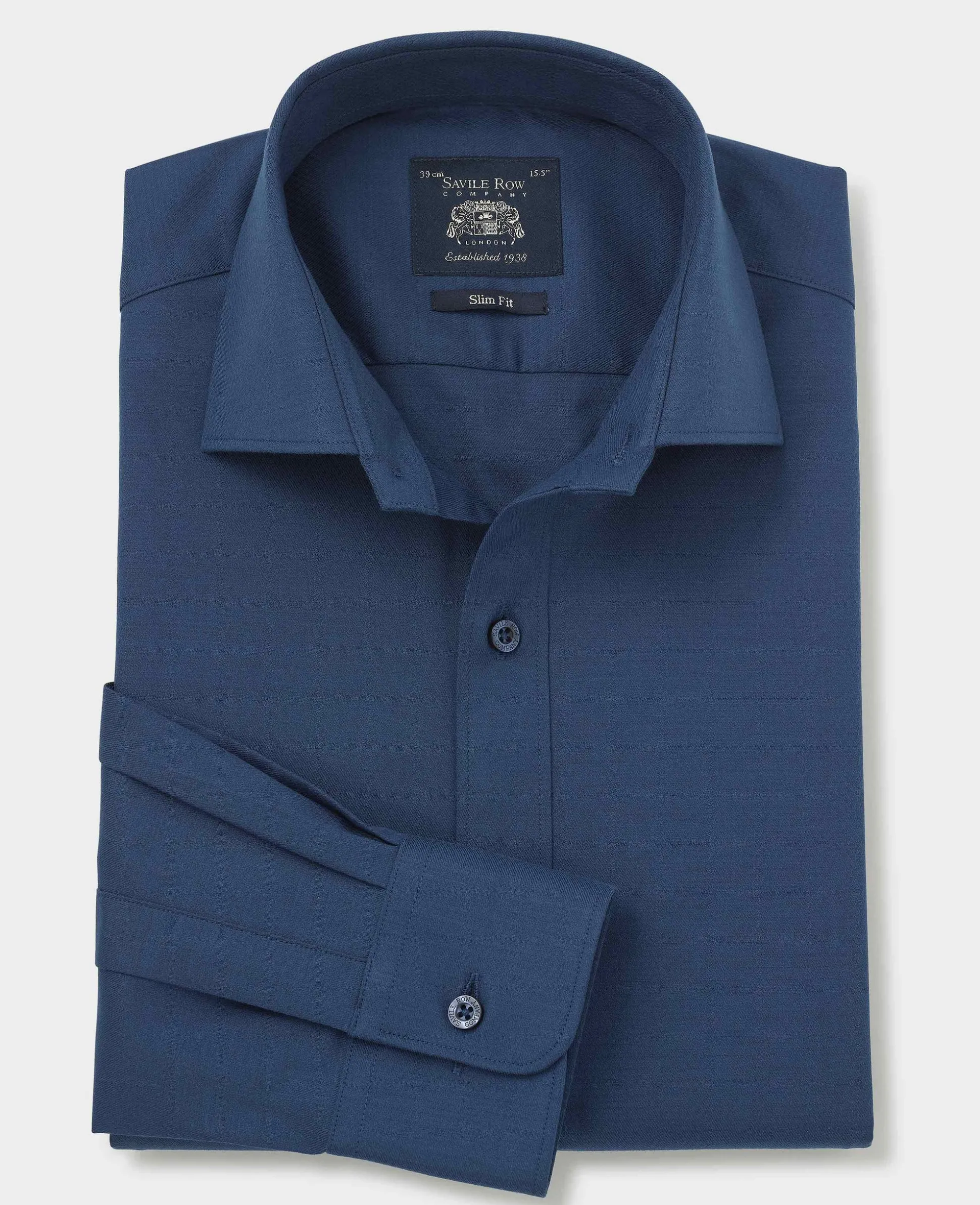 Blue Stretch Textured Cotton Slim Fit Formal Shirt - Single Cuff