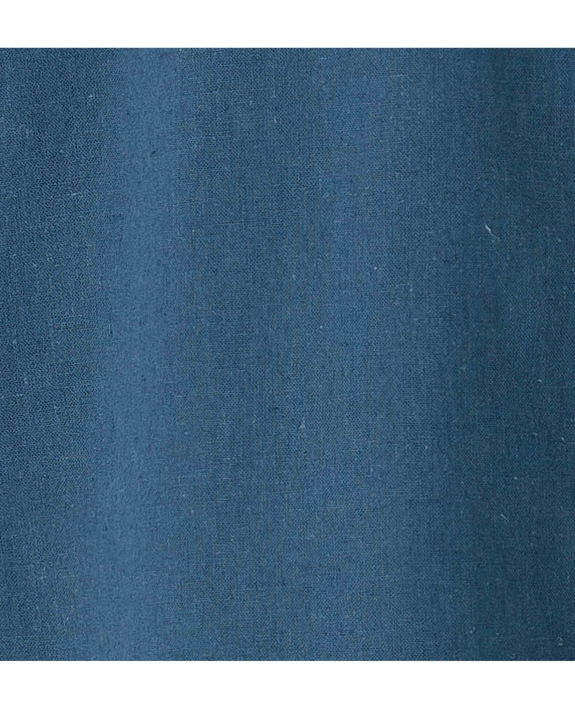 Dark Blue Linen Cotton Classic Fit Button-Down Casual Shirt