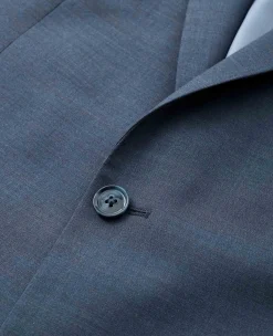Dark Blue Wool-Blend Tailored Suit
