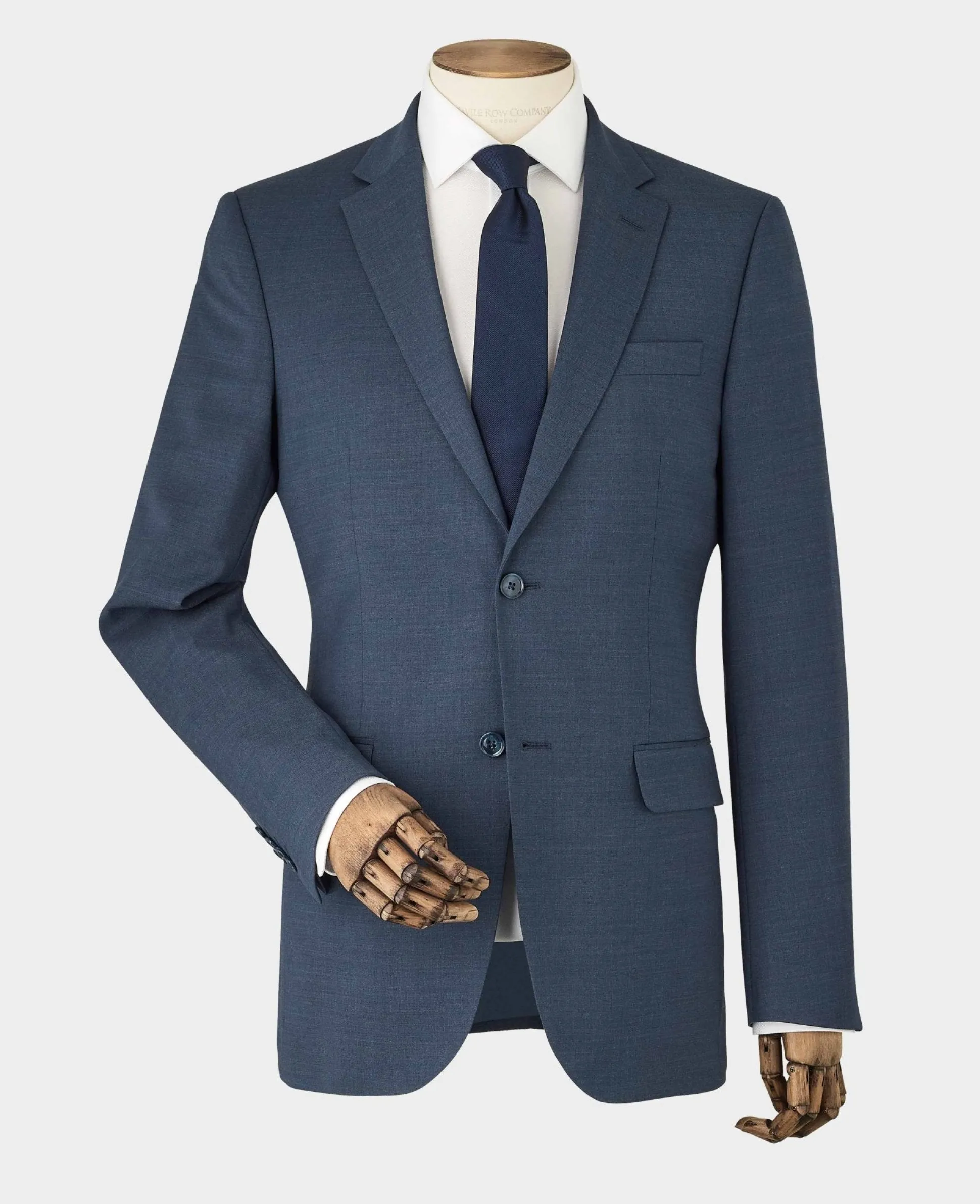 Dark Blue Wool-Blend Tailored Suit