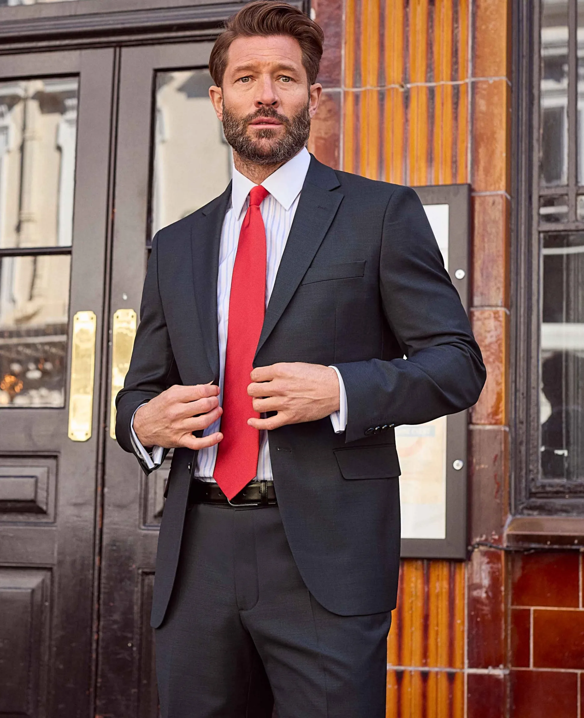 Dark Navy Wool Blend Tailored Suit