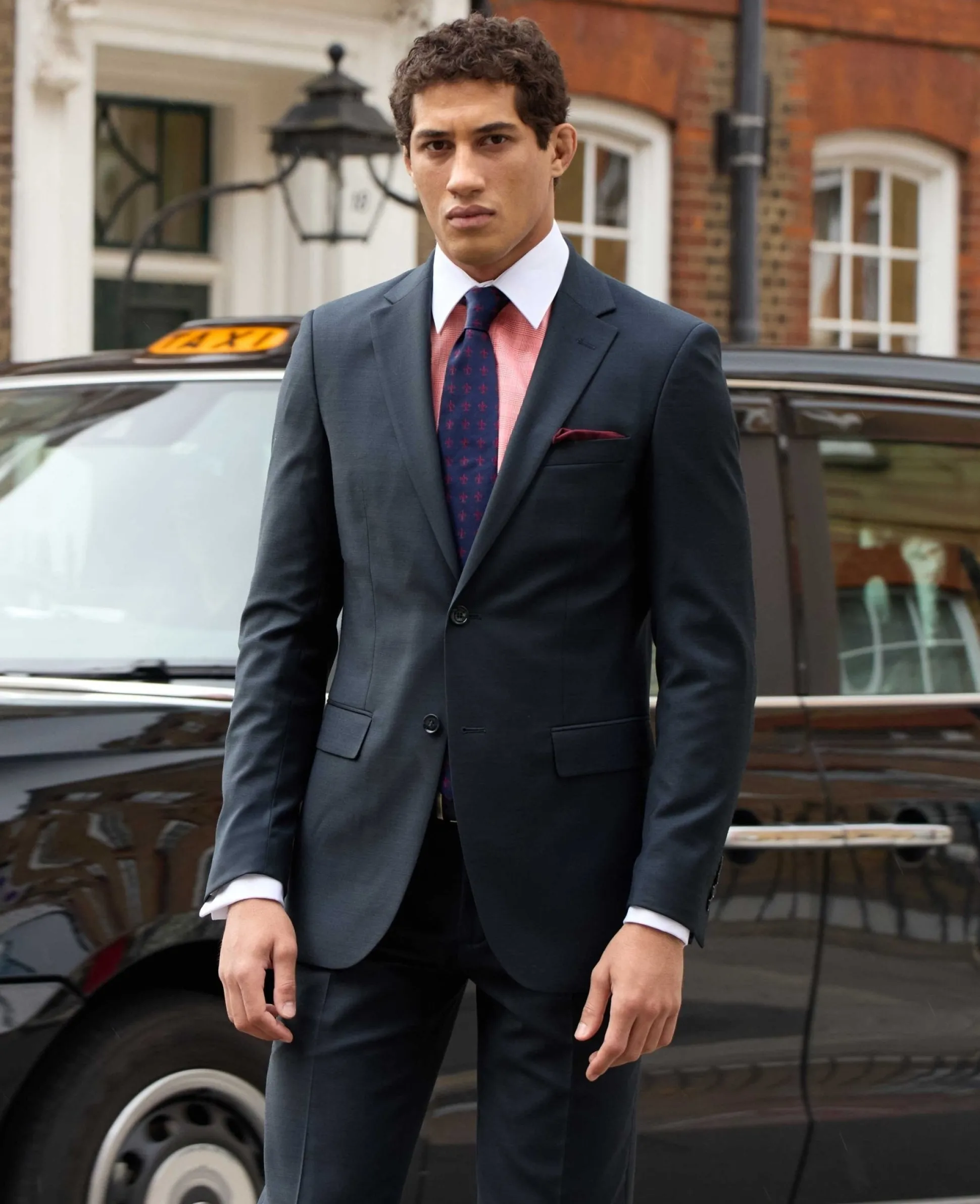 Dark Navy Wool Blend Tailored Suit