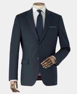 Dark Navy Wool Blend Tailored Suit