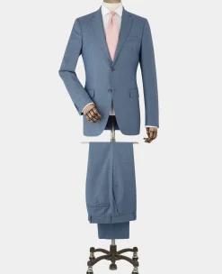 Denim Navy Wool Blend Suit Trousers