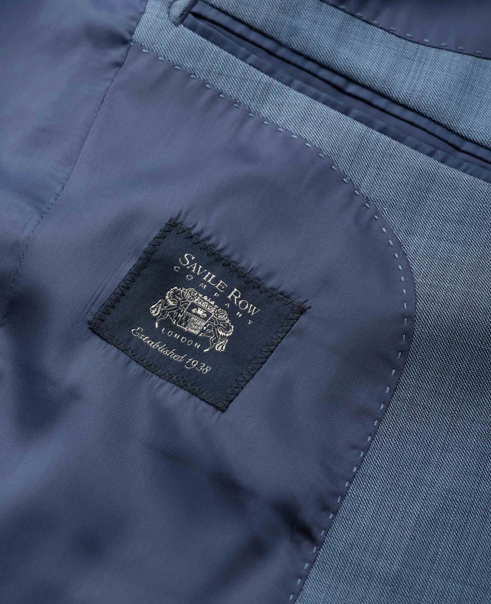 Denim Navy Wool Blend Tailored Suit Jacket