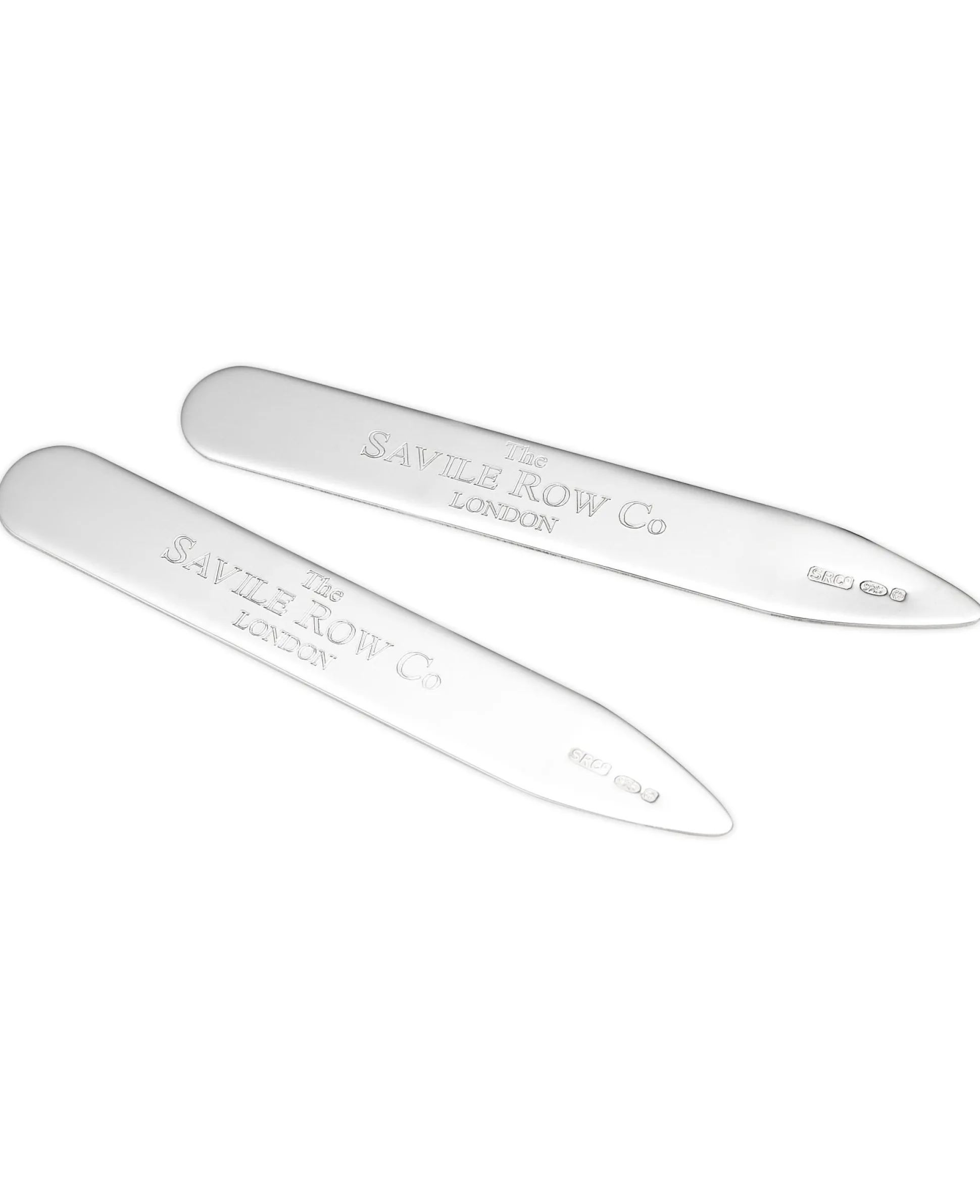 Engravable Sterling Silver Collar Stiffeners