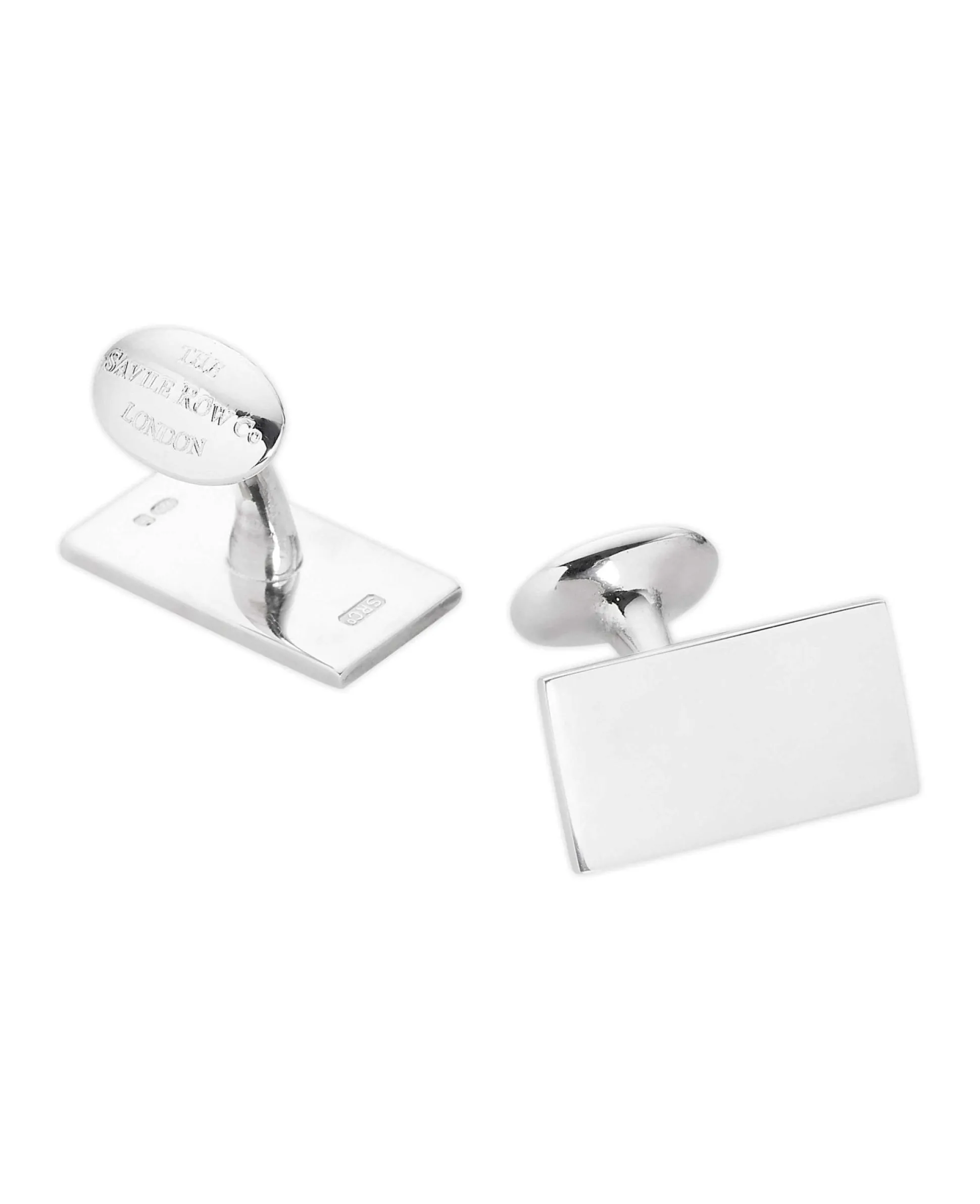 Engravable Sterling Silver Rectangle Cufflinks