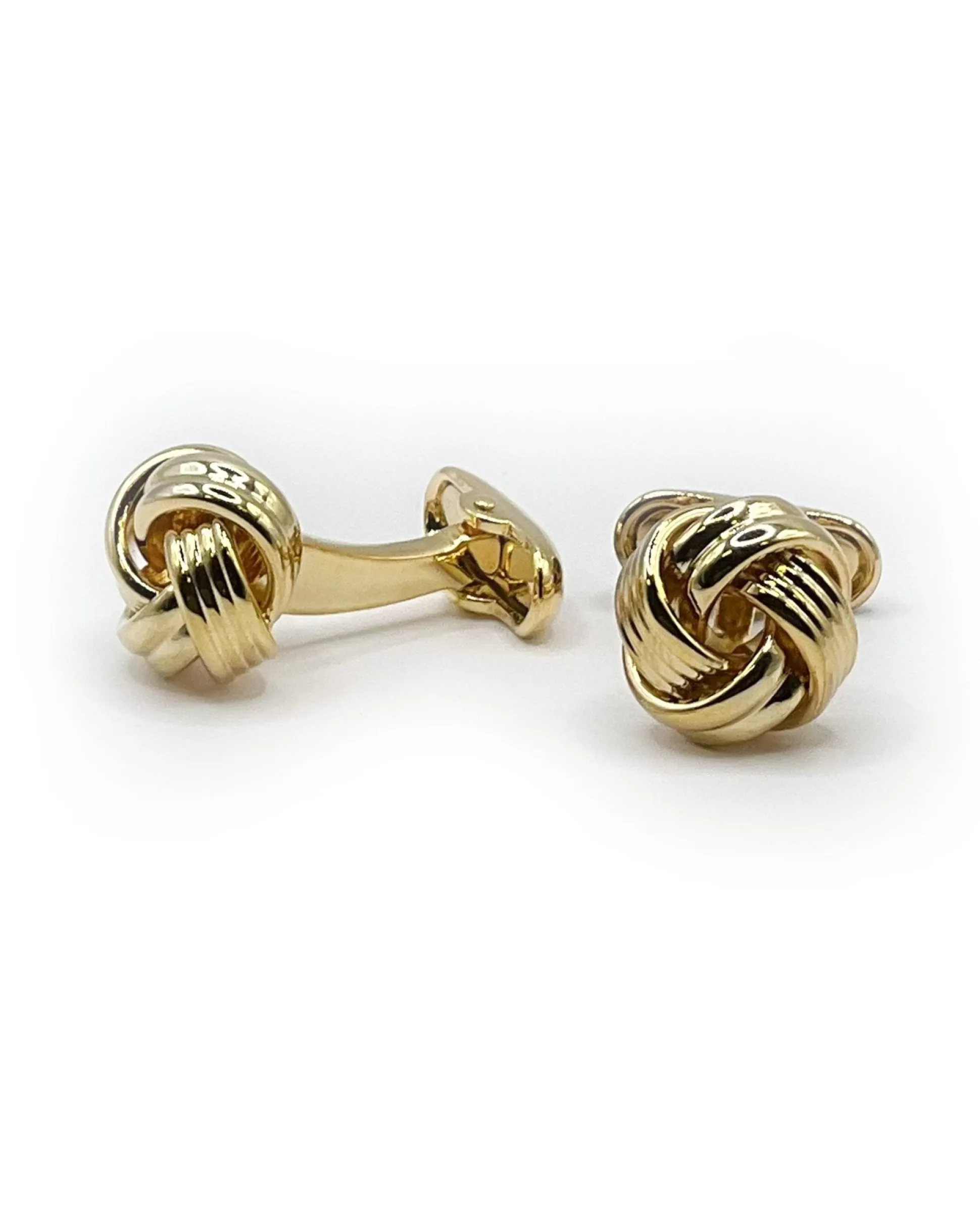 Gold Tone Rhodium Plated Knot Cufflinks