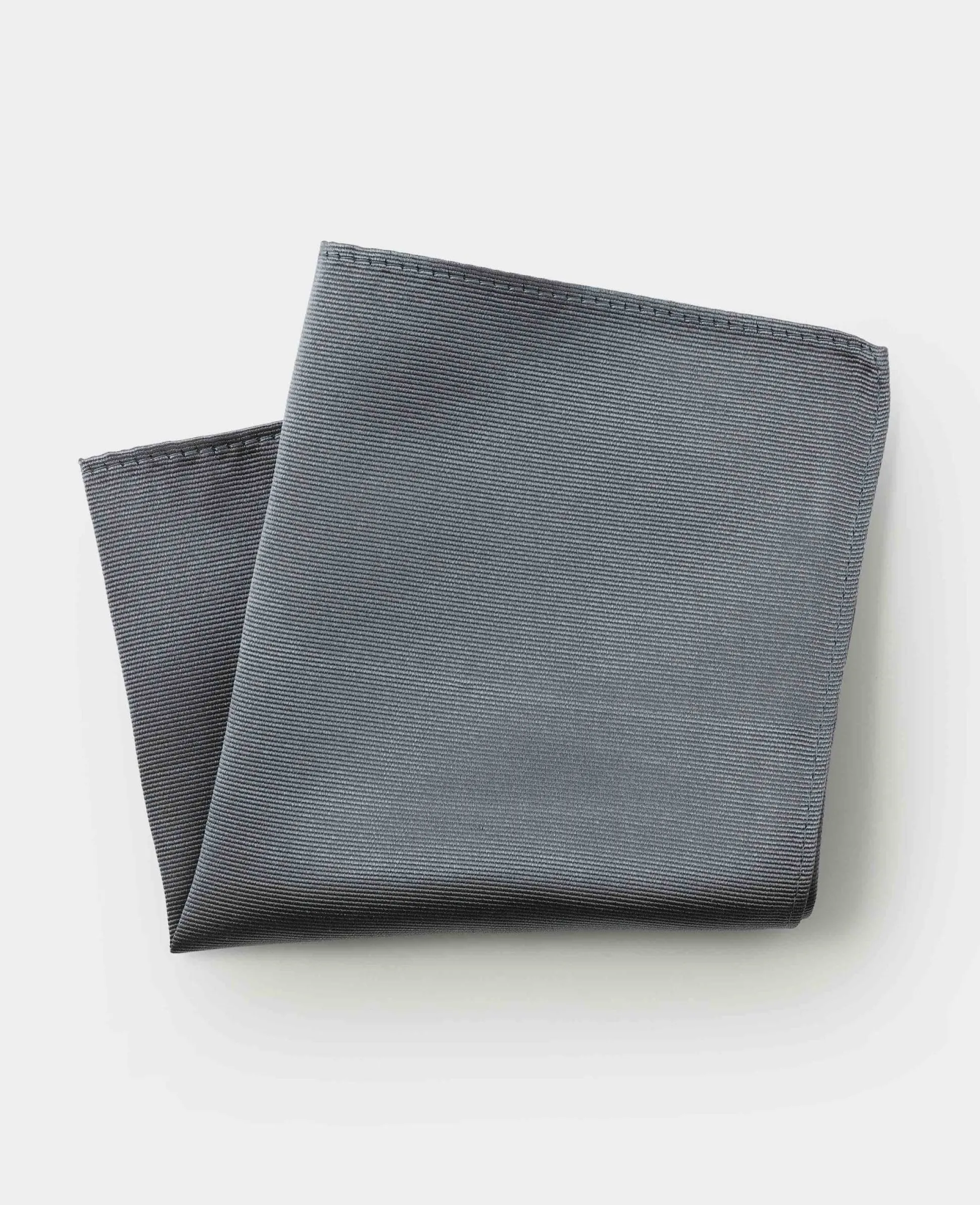 Grey Twill Silk Pocket Square
