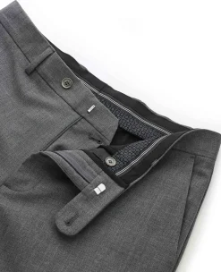 Grey Wool-Blend Suit Trousers