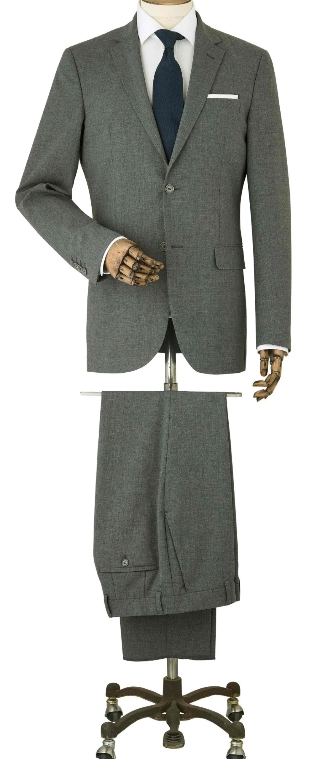 Grey Wool-Blend Tailored Suit