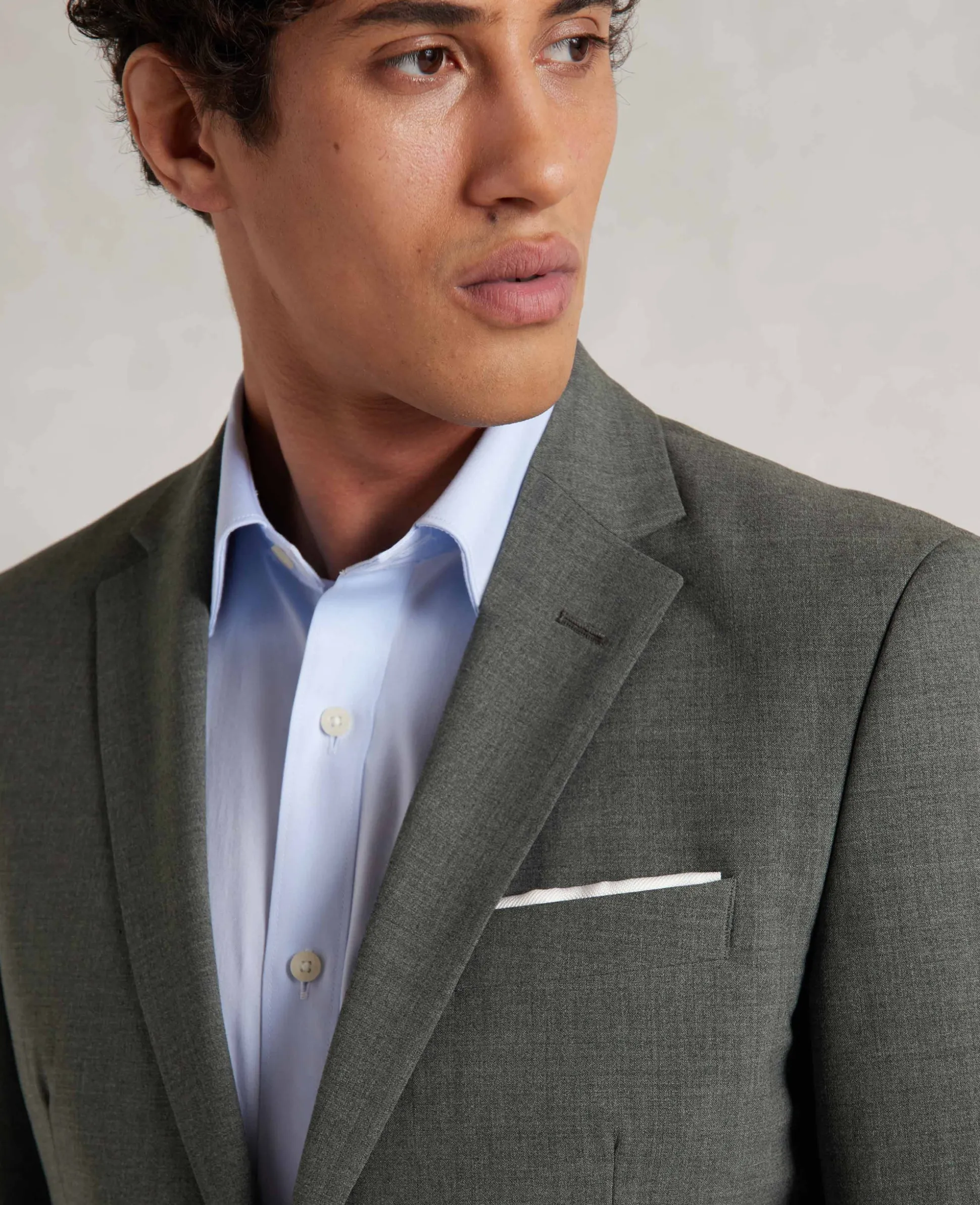 Grey Wool-Blend Tailored Suit
