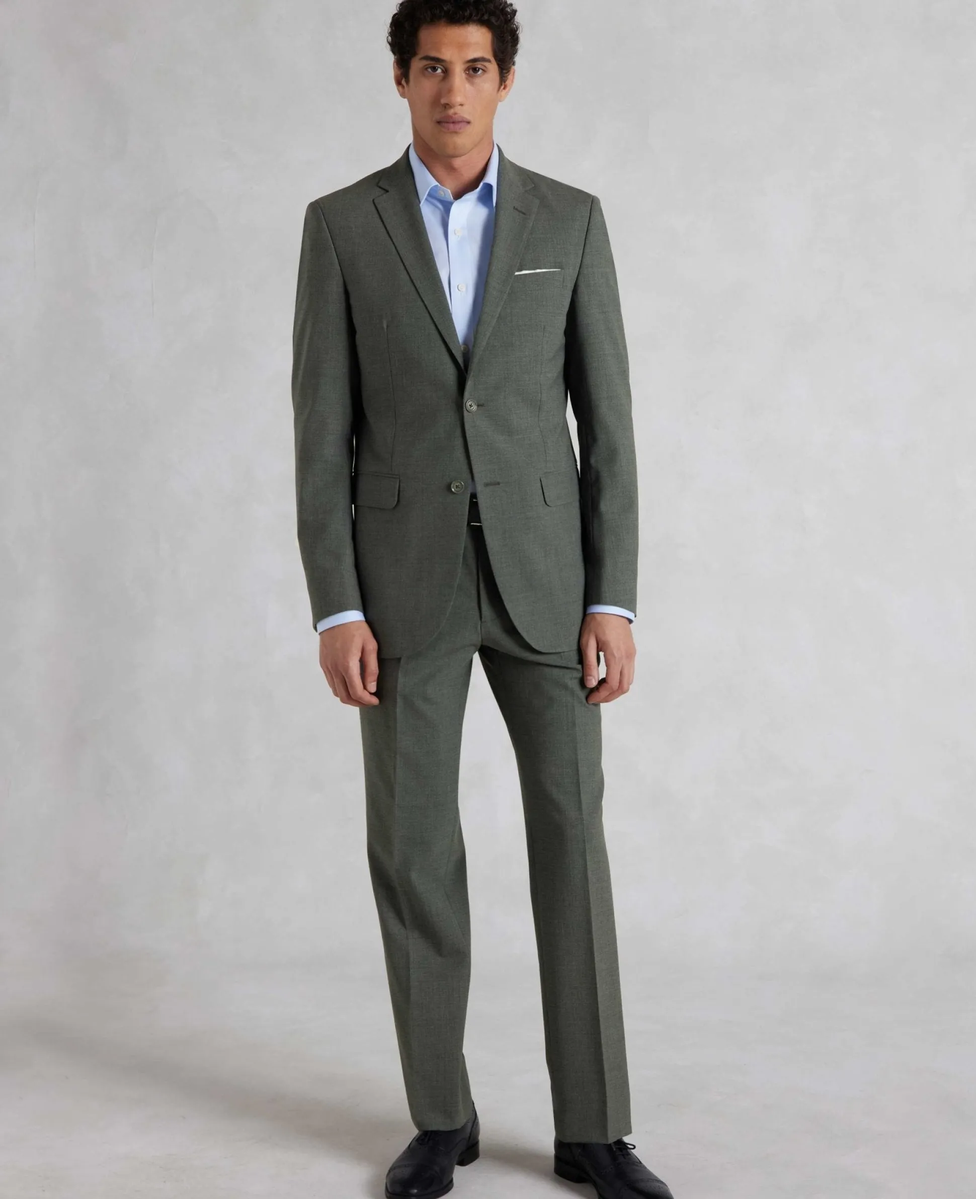 Grey Wool-Blend Tailored Suit