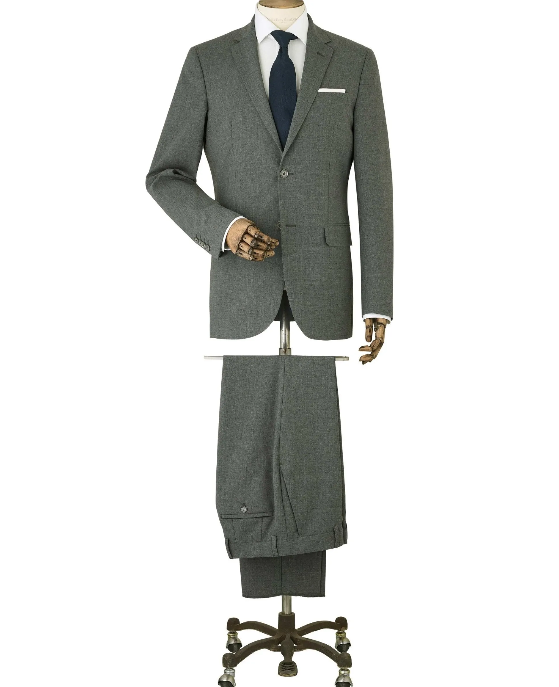 Grey Wool-Blend Tailored Suit