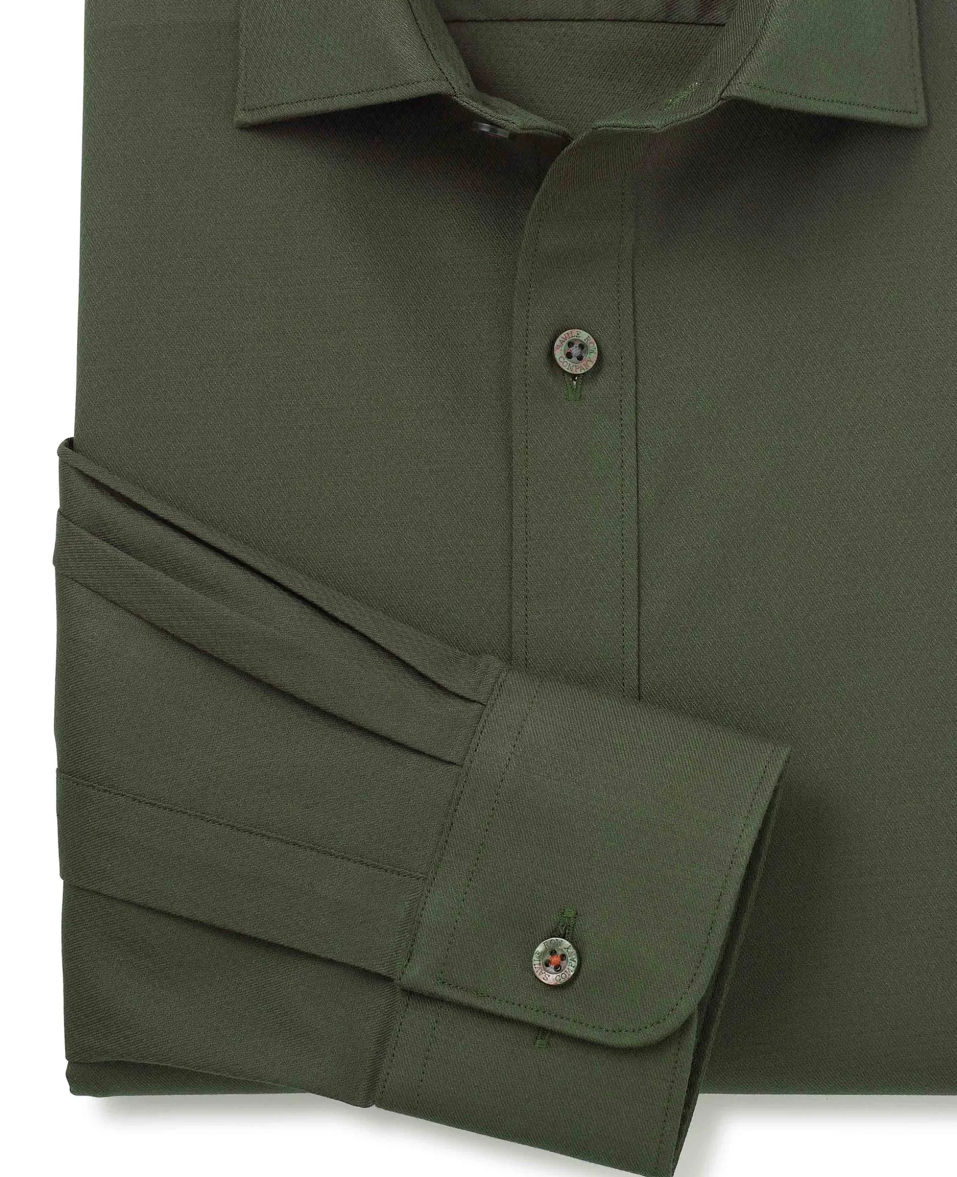 Khaki Stretch Cotton Slim Fit Formal Shirt - Single Cuff