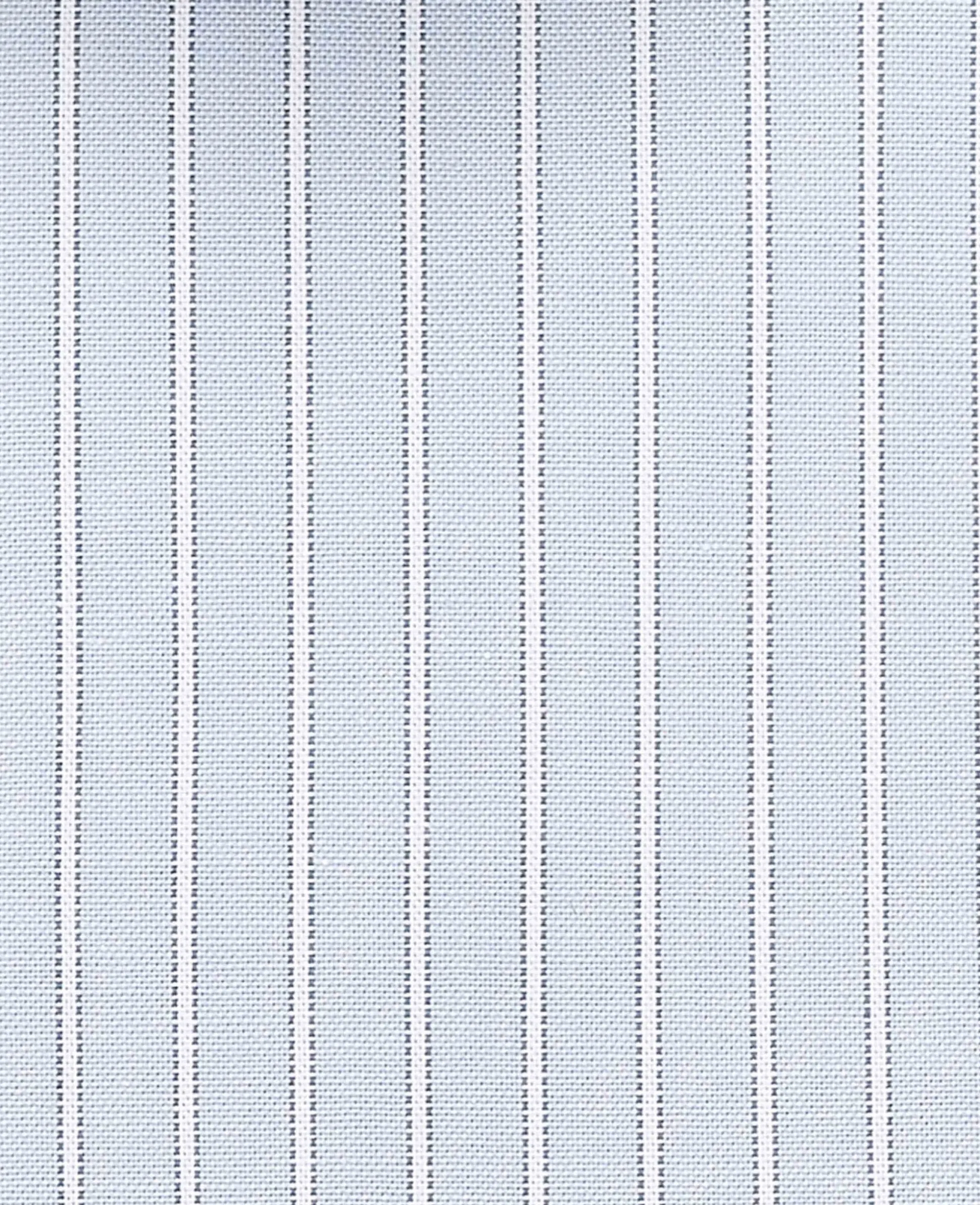 Light Blue Pinpoint Cotton Slim Fit Stripe Formal Shirt - Single Cuff