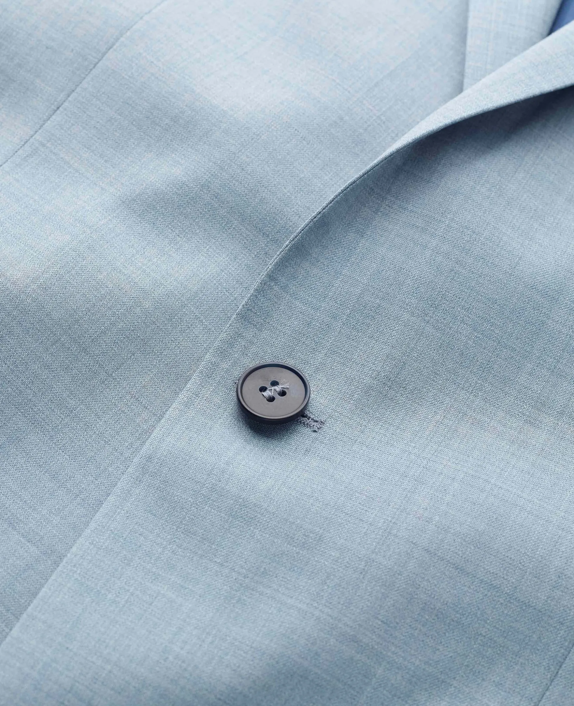 Light Blue Wool-Blend Tailored Suit Jacket
