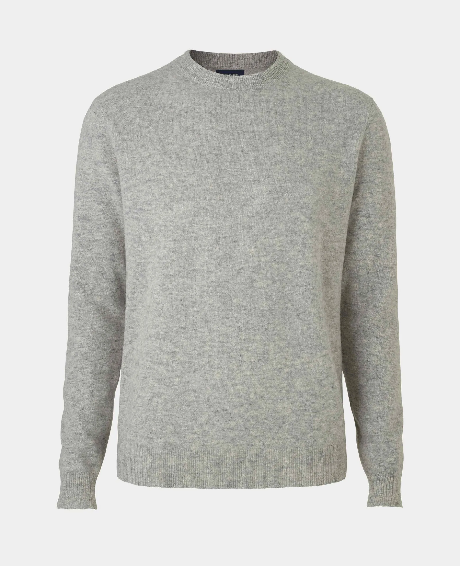 Light Grey Merino Wool Cashmere Crew Neck Jumper