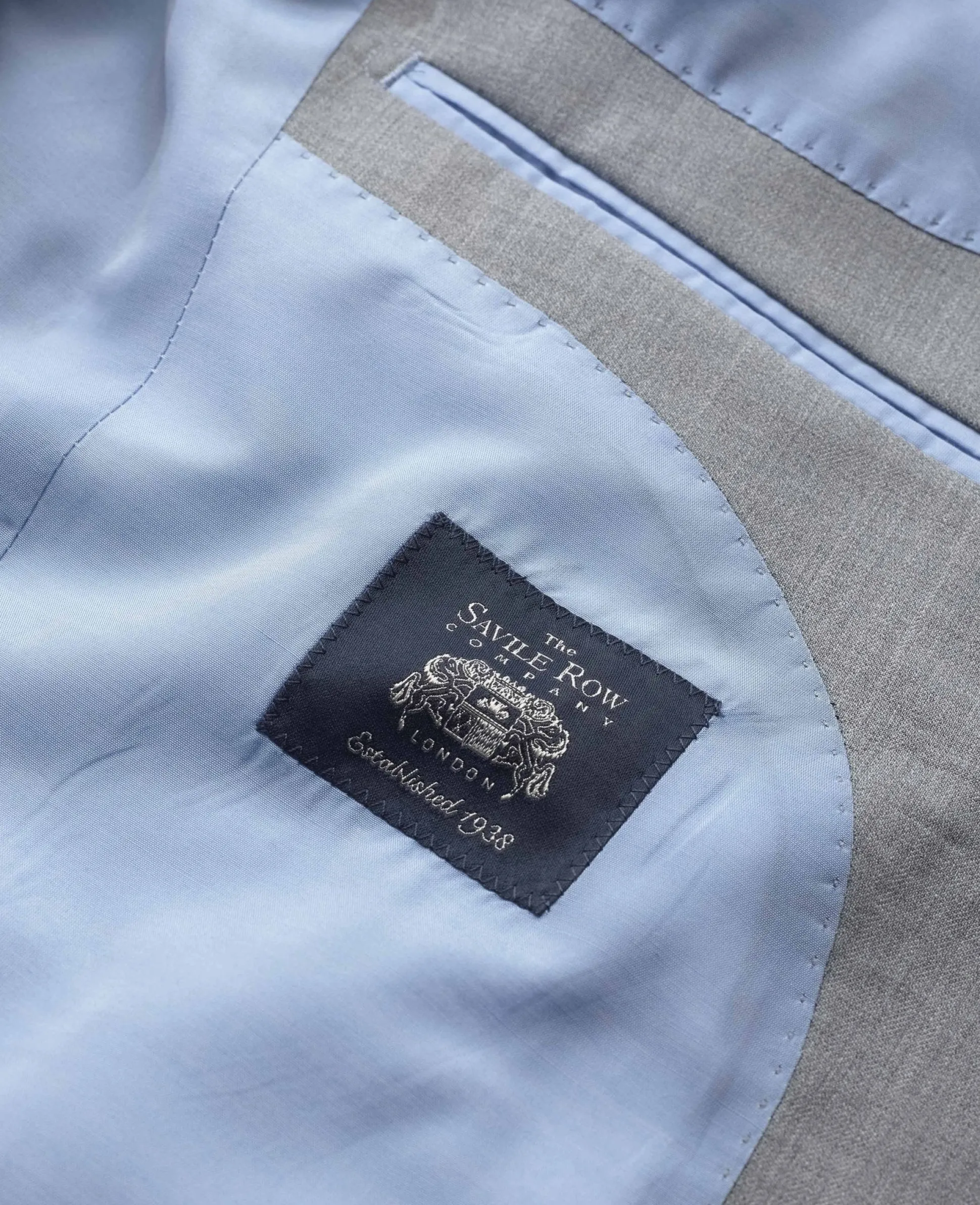 Mid-Grey Wool-Blend Tailored Suit Jacket