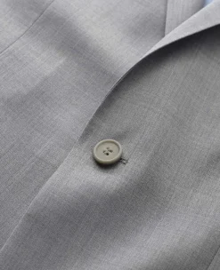 Mid-Grey Wool-Blend Tailored Suit Jacket