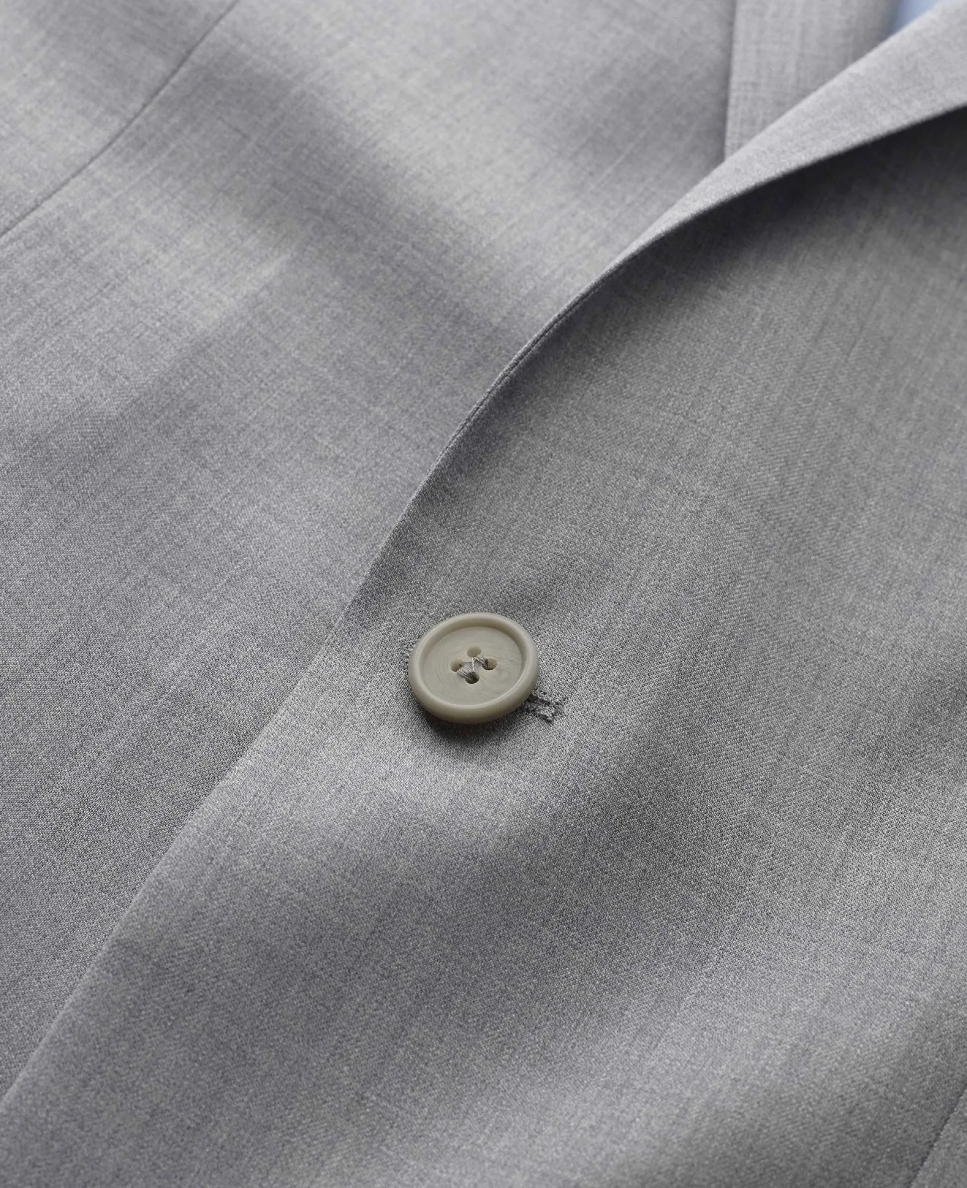 Mid-Grey Wool-Blend Tailored Suit Jacket