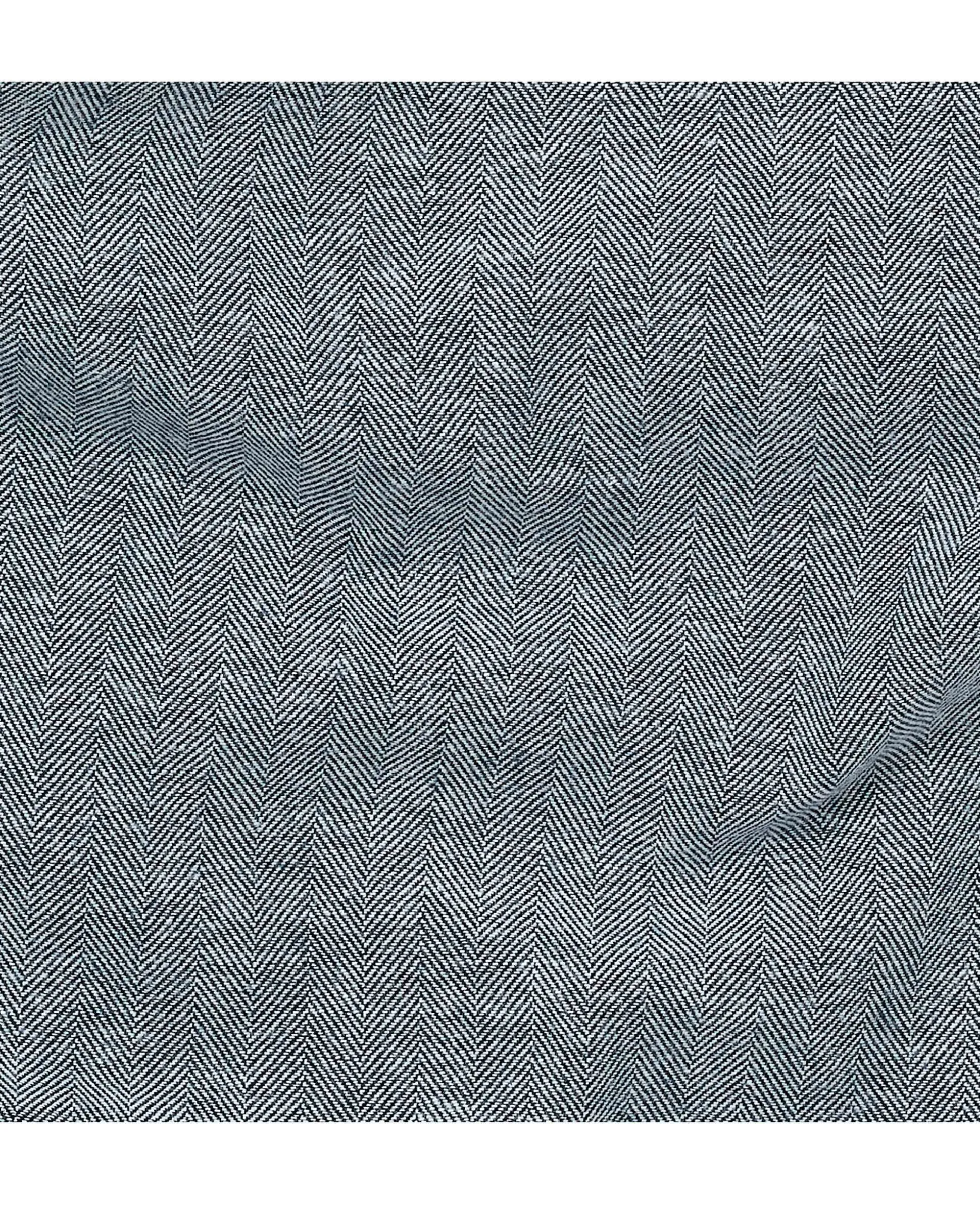 Navy Brushed Cotton Twill Herringbone Lounge Pants