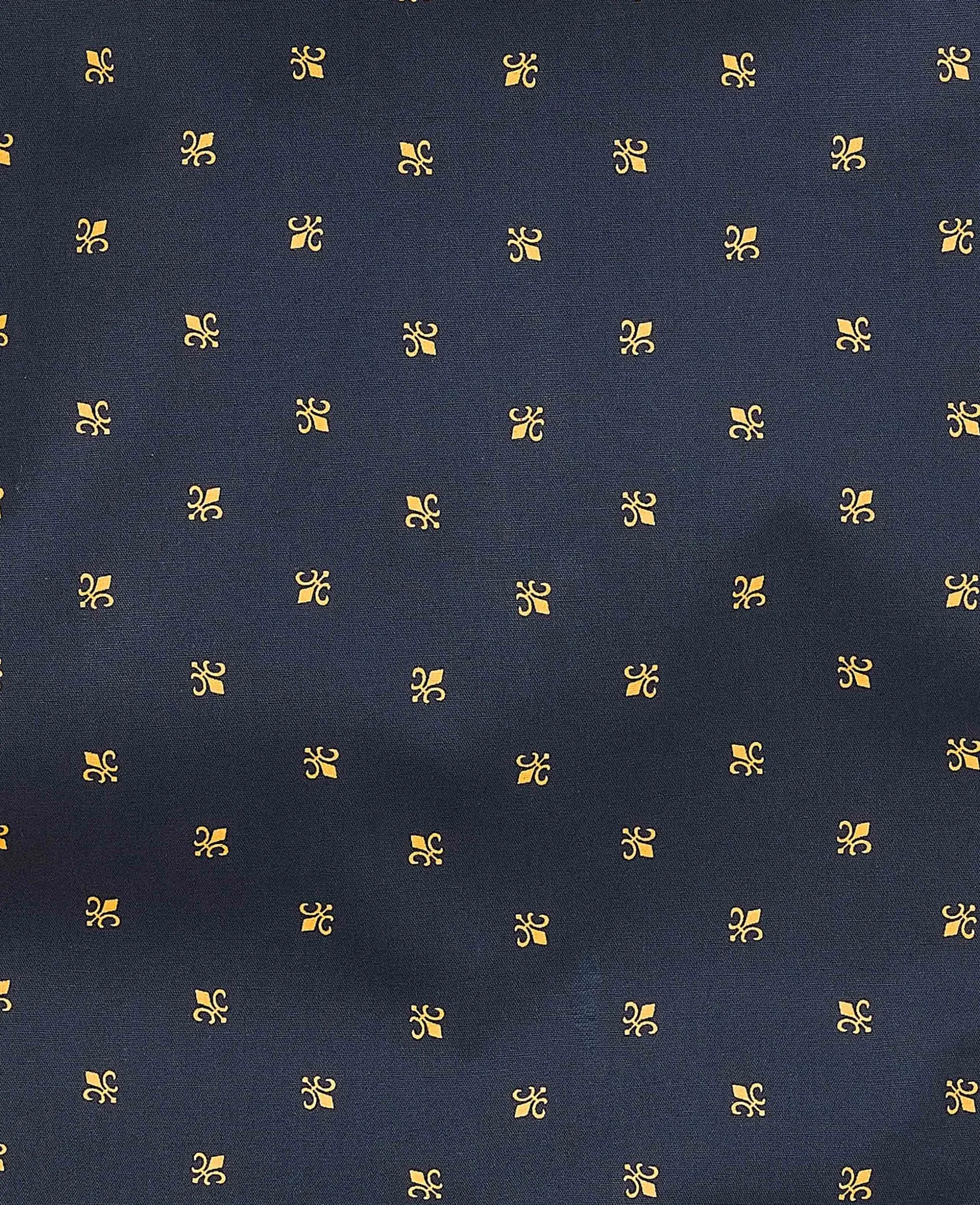 Navy Cotton Fleur De Lys Lounge Shorts