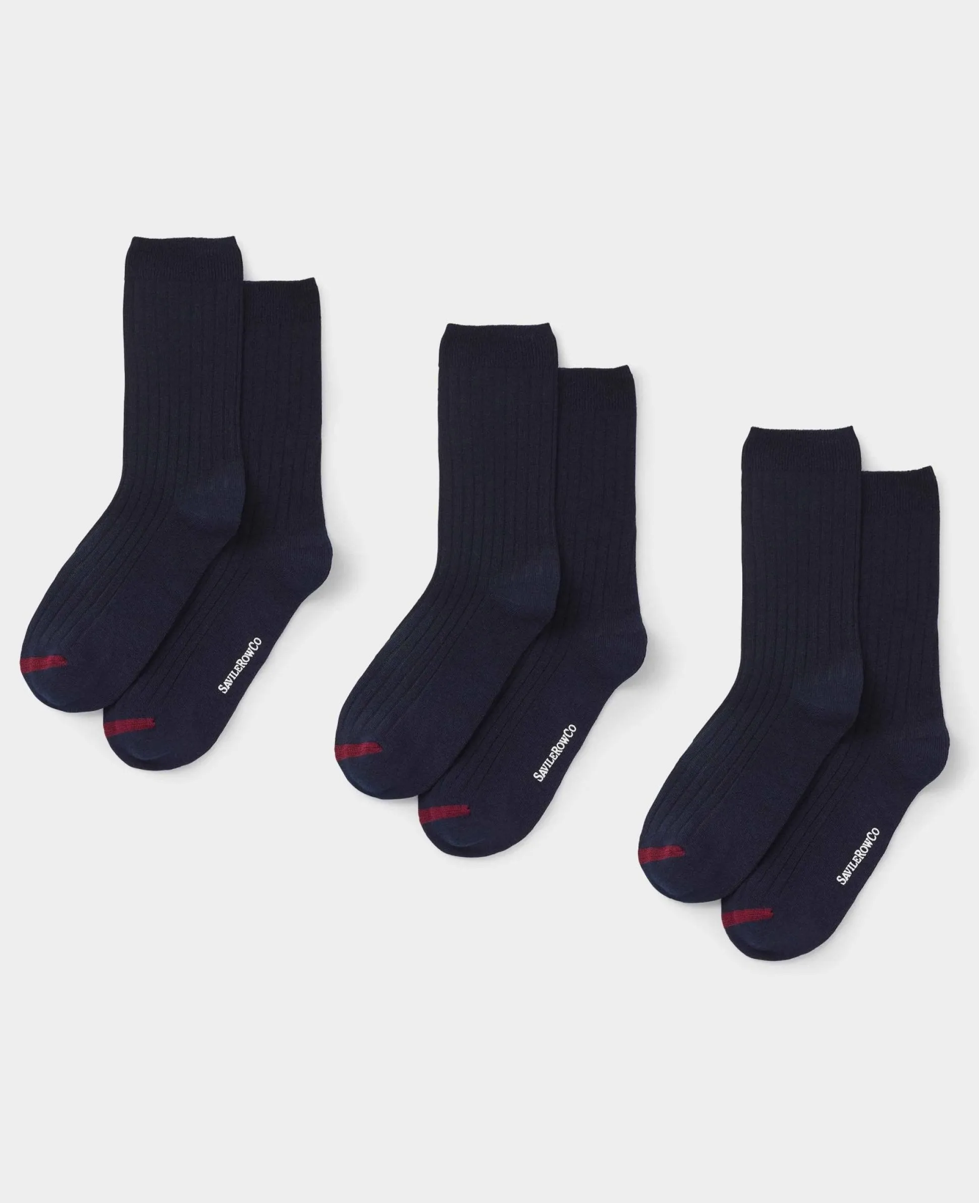 Navy Cotton Rich Three Pack Socks