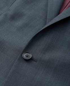 Navy Herringbone Wool-Blend Suit Jacket