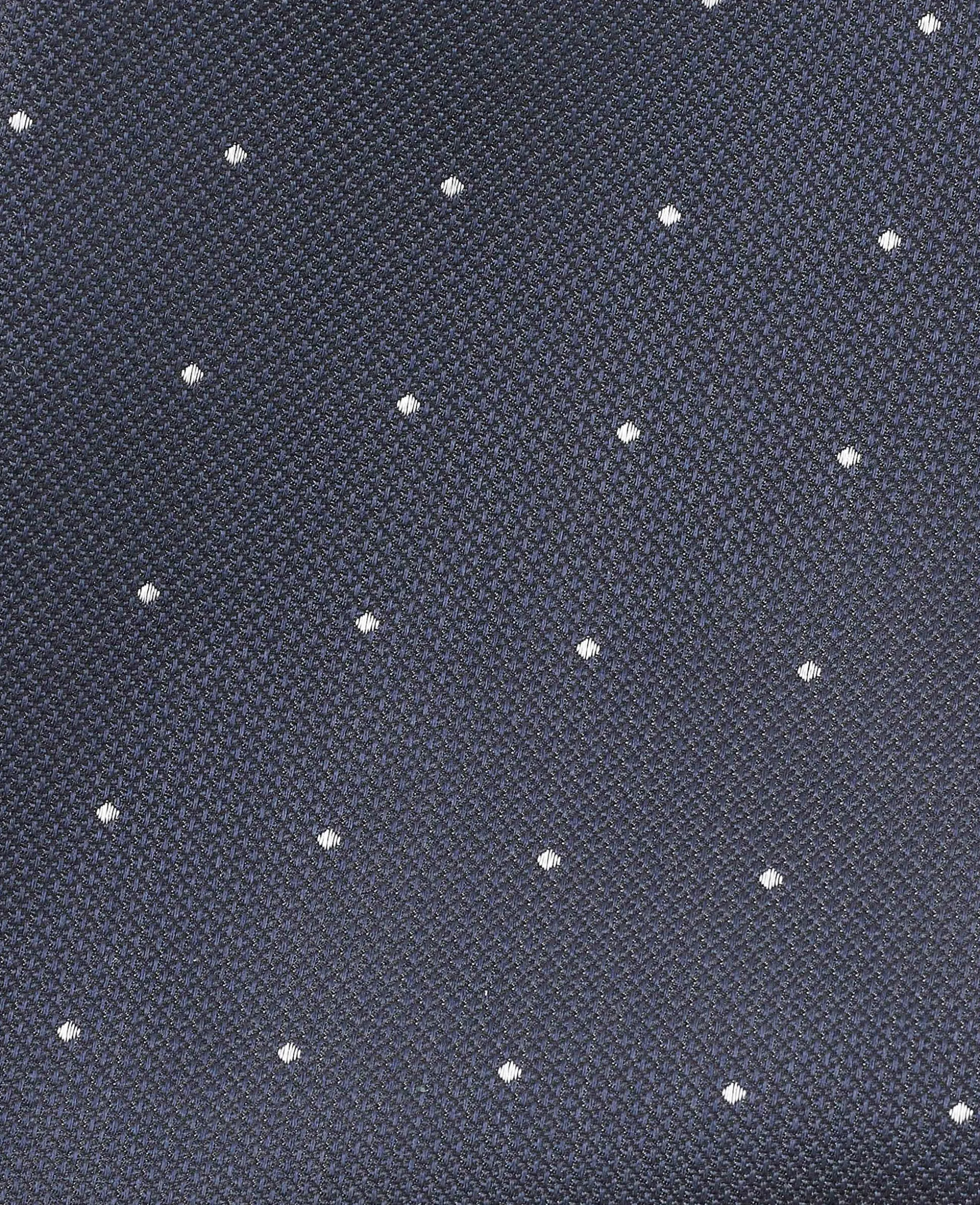 Navy Spotted Silk Pocket Square