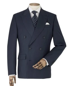Navy Stripe Double-Breasted Suit