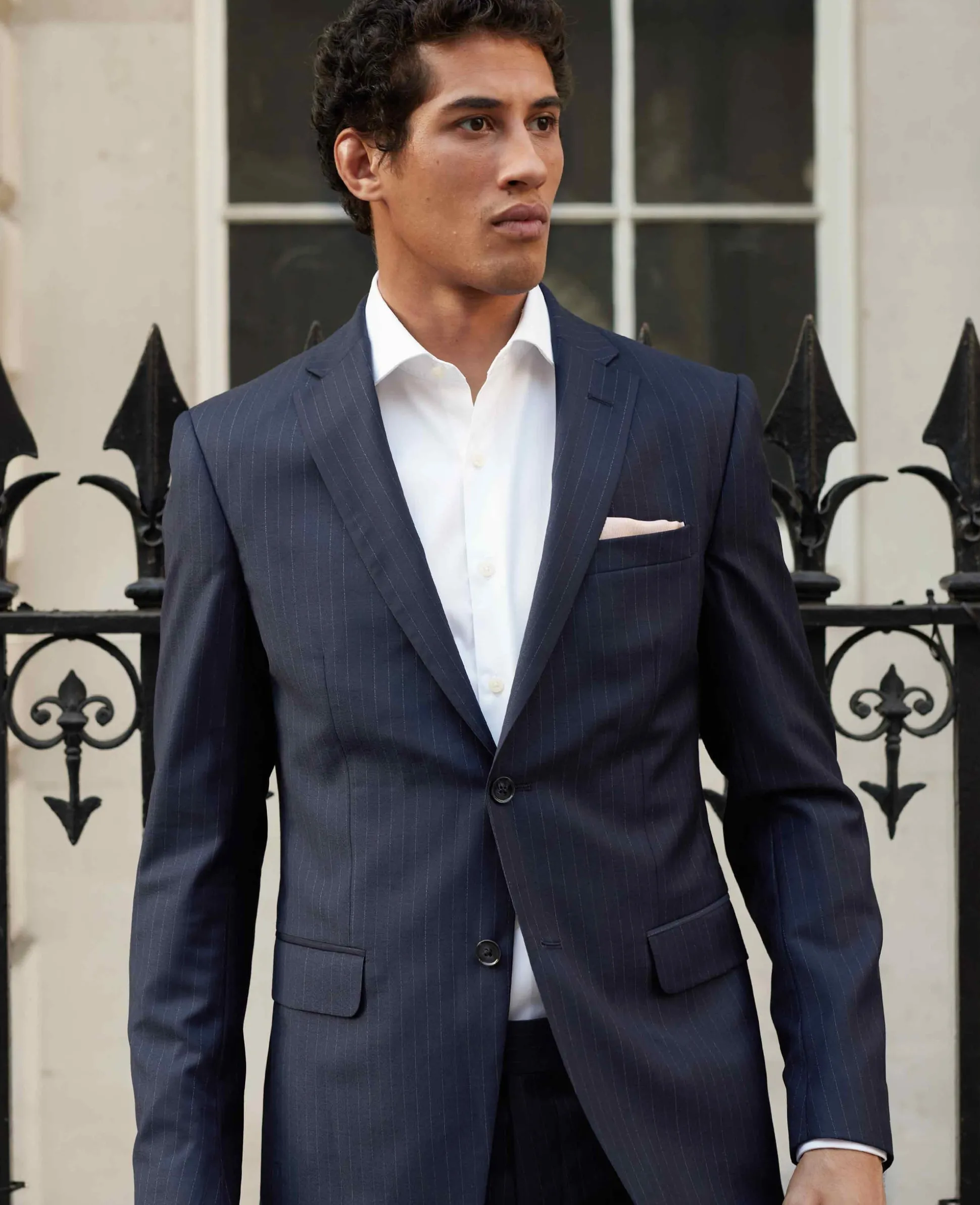 Navy Stripe Tailored Suit