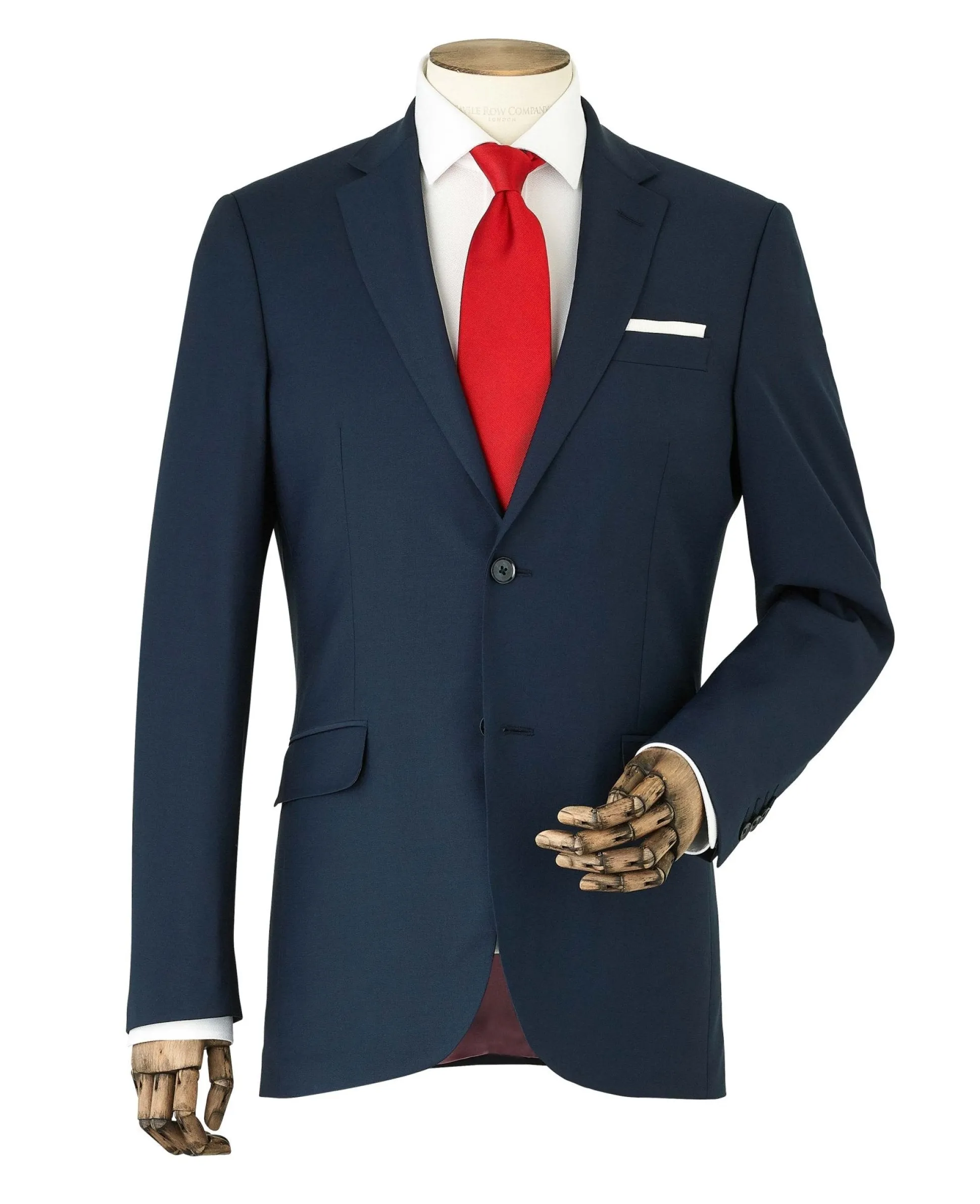 Navy Wool-Blend Tailored Suit