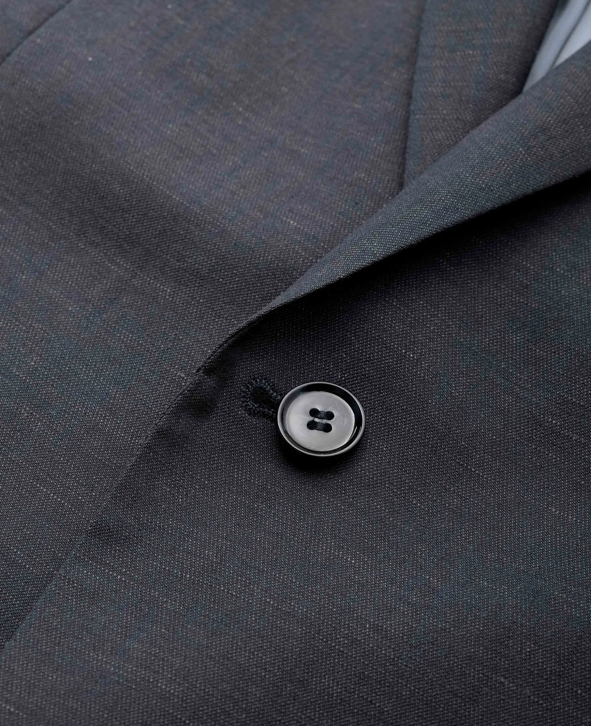 Navy Wool Linen Blend Suit Jacket
