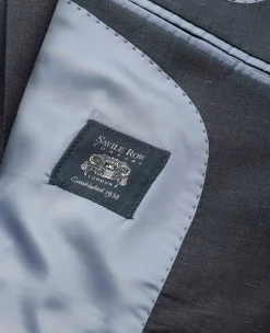 Navy Wool Linen Blend Suit Jacket