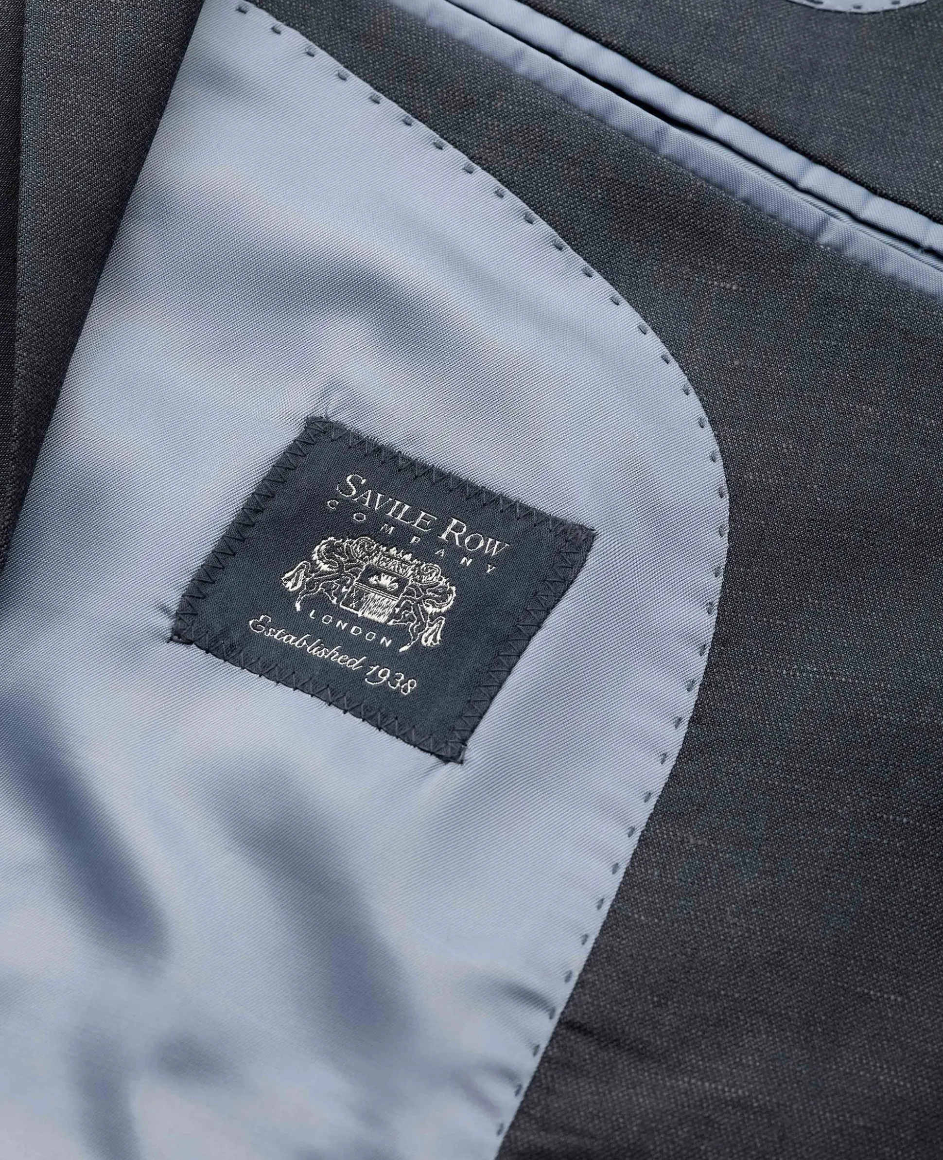 Navy Wool Linen Blend Suit Jacket