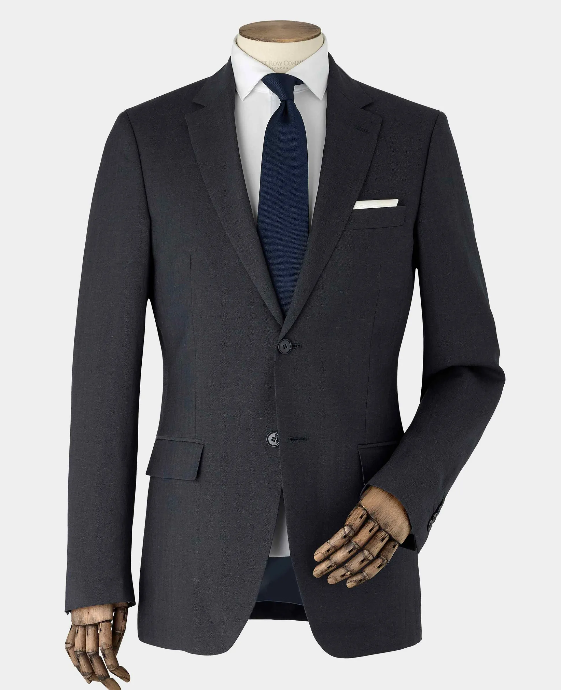 Navy Wool Linen Blend Suit Jacket