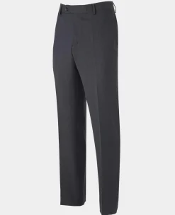 Navy Wool Linen Blend Suit Trousers