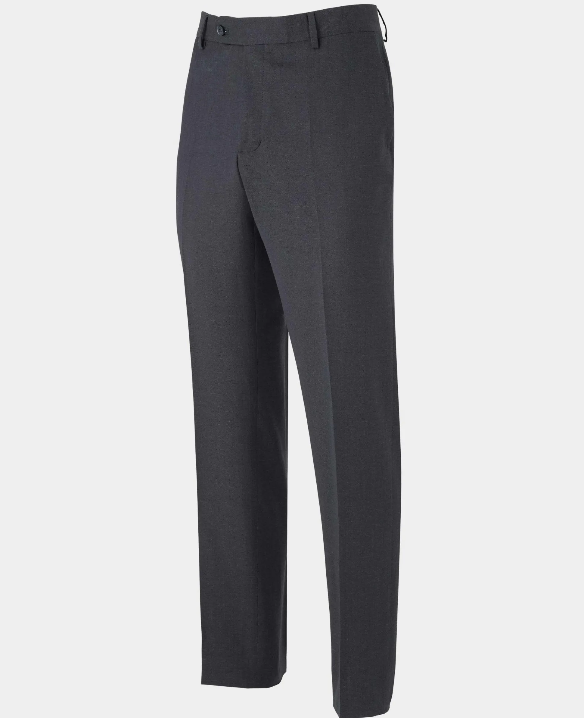 Navy Wool Linen Blend Suit Trousers