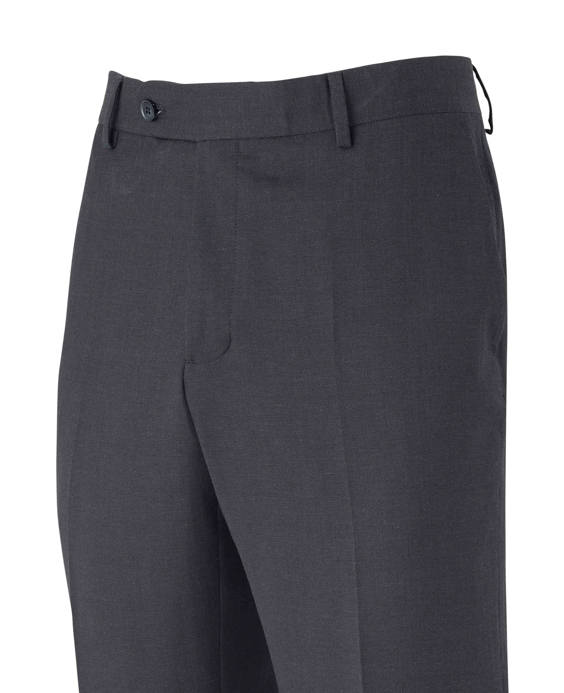 Navy Wool Linen Blend Suit Trousers