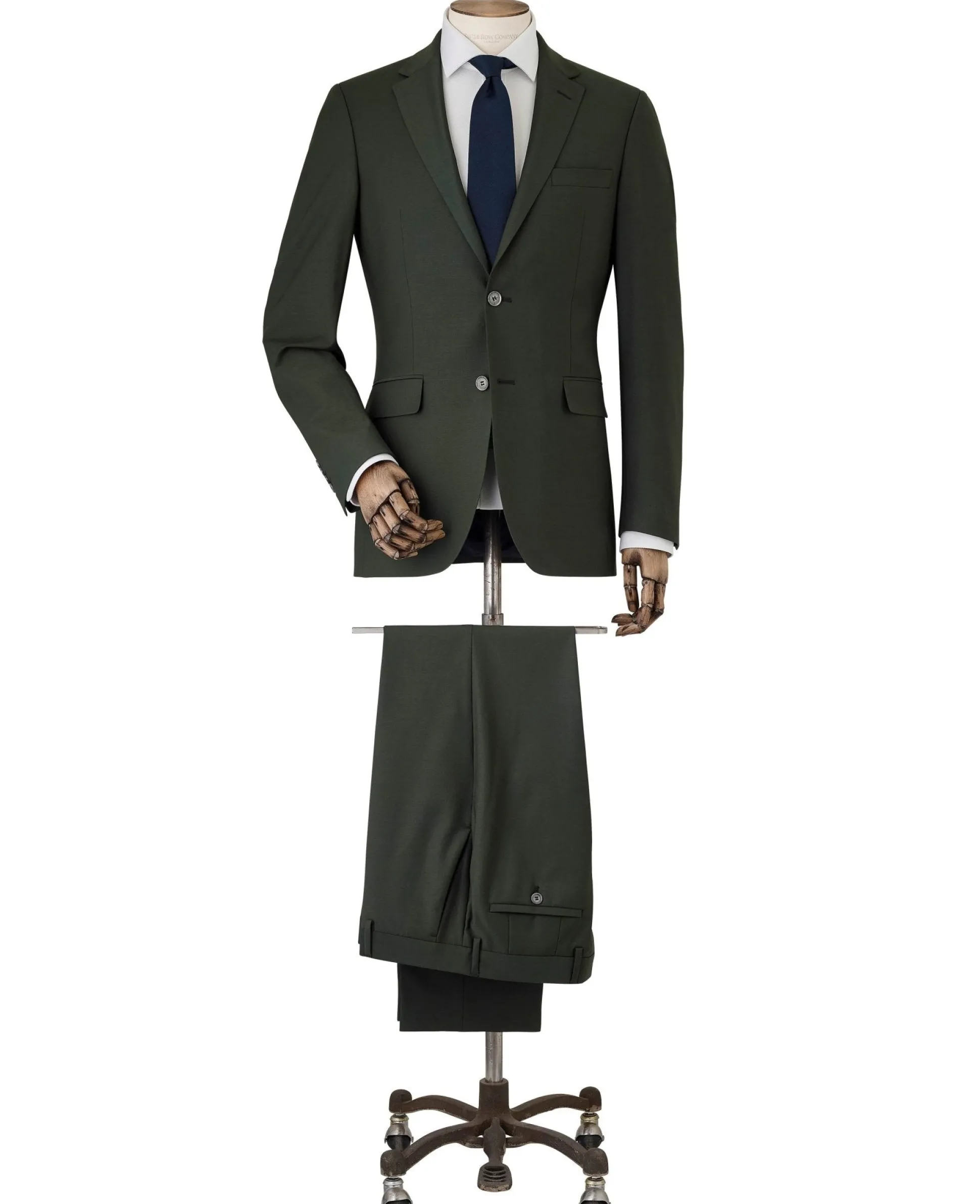 Olive Green Wool-Blend Suit