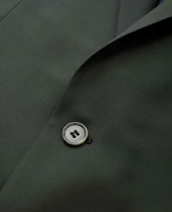 Olive Green Wool-Blend Suit