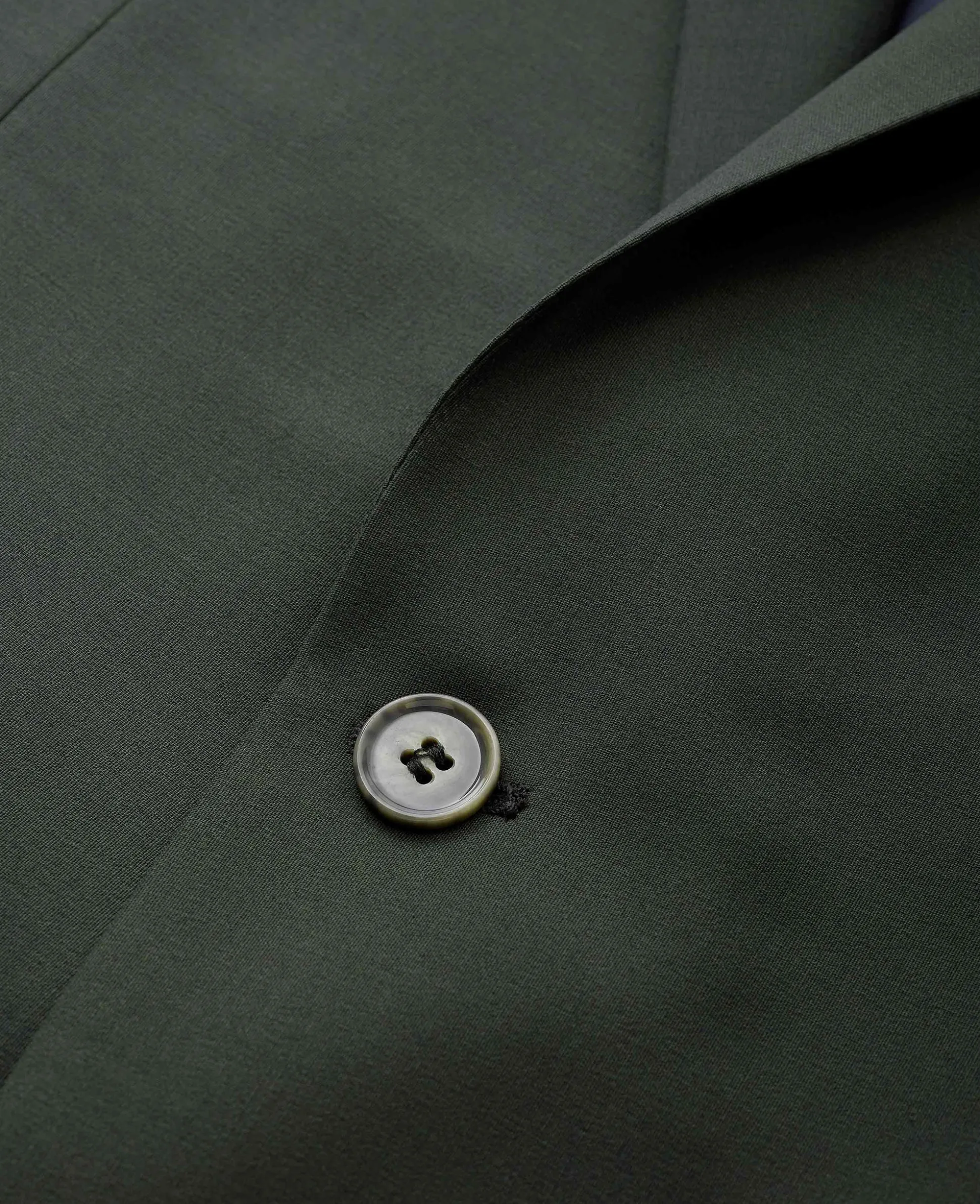 Olive Green Wool-Blend Suit
