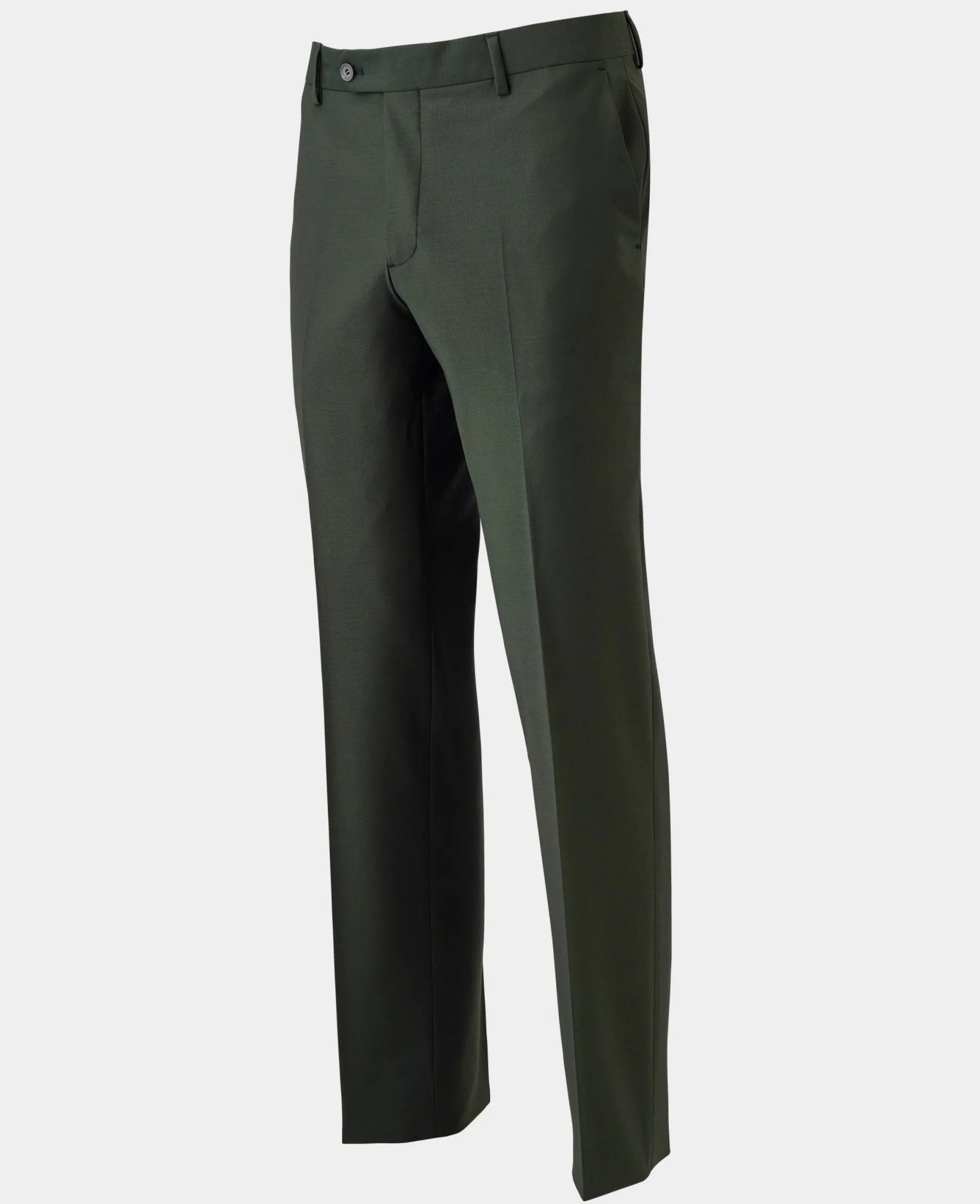 Olive Green Wool-Blend Suit