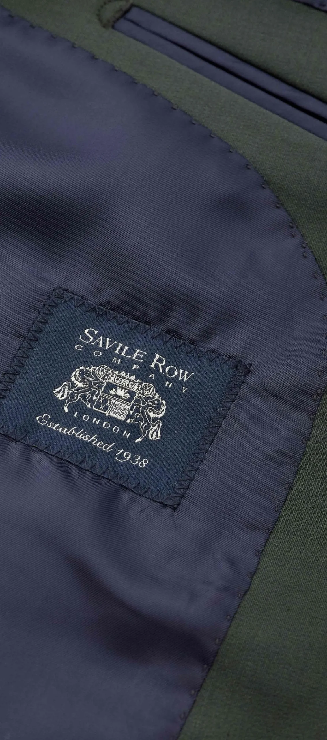 Olive Green Wool-Blend Suit